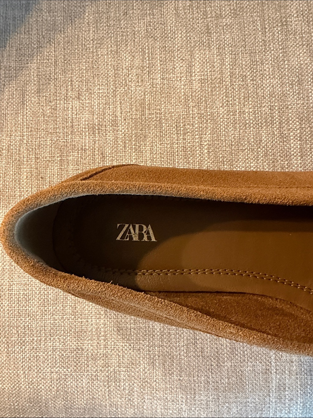 Zara women's Suede Loafers in Cognac Brown - Picture 2 of 6